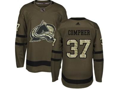 Adidas Colorado Avalanche #37 J.T. Compher Green Salute to Service NHL Jersey
