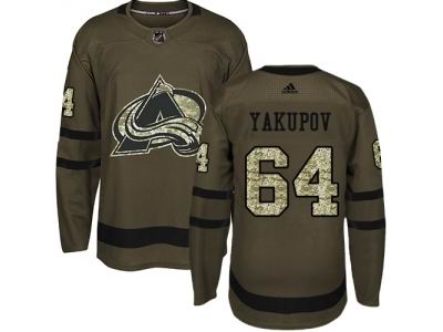 Adidas Colorado Avalanche #64 Nail Yakupov Green Salute to Service NHL Jersey