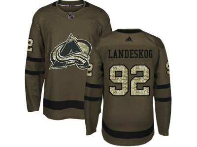 Adidas Colorado Avalanche #92 Gabriel Landeskog Green Salute to Service NHL Jersey