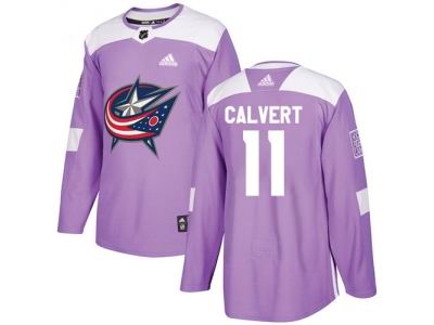 Adidas Columbus Blue Jackets #11 Matt Calvert Purple Authentic Fights Cancer Stitched NHL Jersey