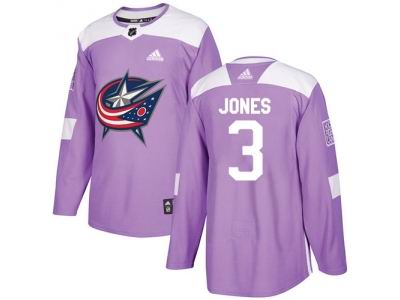 Adidas Columbus Blue Jackets #3 Seth Jones Purple Authentic Fights Cancer Stitched NHL Jersey