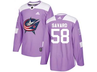 Adidas Columbus Blue Jackets #58 David Savard Purple Authentic Fights Cancer Stitched NHL Jersey