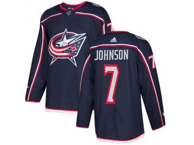 Adidas Columbus Blue Jackets #7 Jack Johnson Navy Blue Home NHL Jersey
