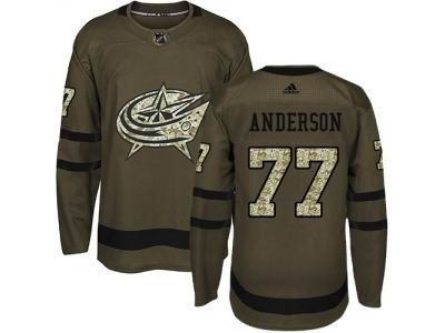 Adidas Columbus Blue Jackets #77 Josh Anderson Green Salute to Service Stitched NHL Jersey