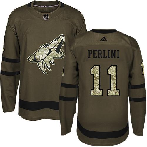 Adidas Coyotes #11 Brendan Perlini Green Salute to Service Stitched NHL Jersey