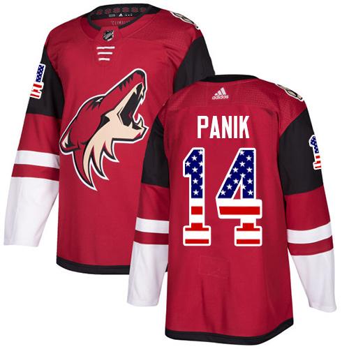 Adidas Coyotes #14 Richard Panik Maroon Home Authentic USA Flag Stitched NHL Jersey