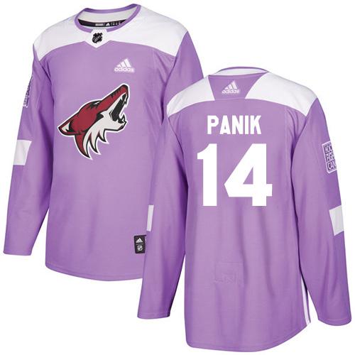 Adidas Coyotes #14 Richard Panik Purple Authentic Fights Cancer Stitched NHL Jersey