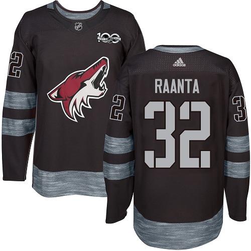 Adidas Coyotes #32 Antti Raanta Black 1917 to 2017 100th Anniversary Stitched NHL Jersey