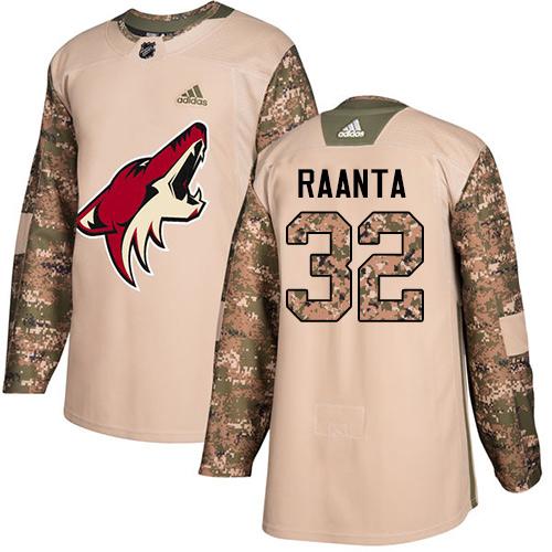 Adidas Coyotes #32 Antti Raanta Camo Authentic 2017 Veterans Day Stitched NHL Jersey