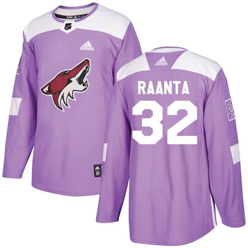 Adidas Coyotes #32 Antti Raanta Purple Authentic Fights Cancer Stitched NHL Jersey