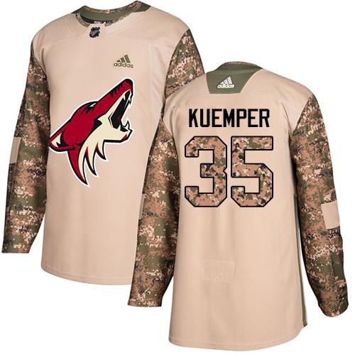 Adidas Coyotes #35 Darcy Kuemper Camo Authentic 2017 Veterans Day Stitched NHL Jersey