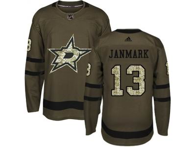 Adidas Dallas Stars #13 Mattias Janmark Green Salute to Service NHL Jersey