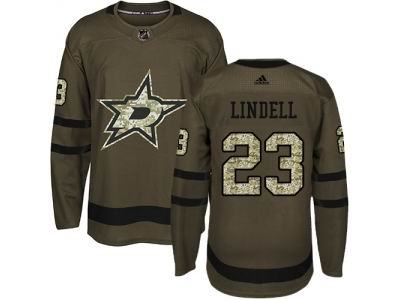 Adidas Dallas Stars #23 Esa Lindell Green Salute to Service NHL Jersey