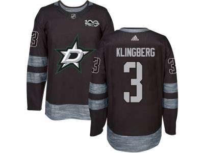 Adidas Dallas Stars #3 John Klingberg Black 1917-2017 100th Anniversary NHL Jersey