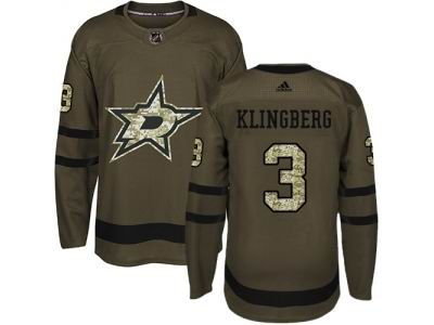 Adidas Dallas Stars #3 John Klingberg Green Salute to Service NHL Jersey