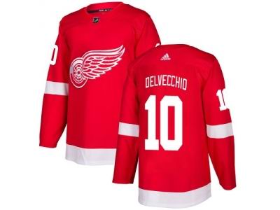 Adidas Detroit Red Wings #10 Alex Delvecchio Red Home Jersey