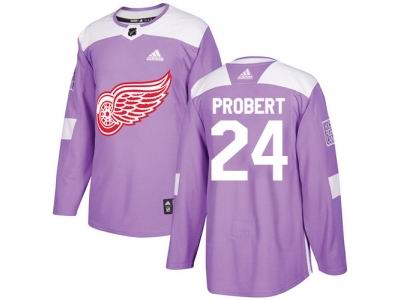 Adidas Detroit Red Wings #24 Bob Probert Purple Authentic Fights Cancer Stitched NHL Jersey
