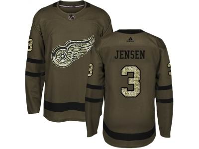 Adidas Detroit Red Wings #3 Nick Jensen Green Salute to Service Jersey
