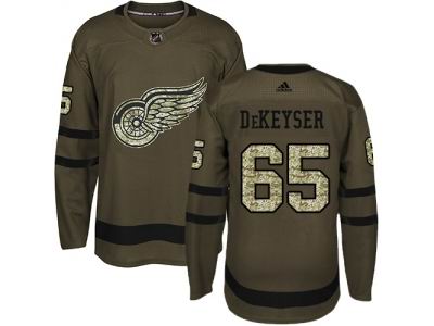 Adidas Detroit Red Wings #65 Danny DeKeyser Green Salute to Service Jersey