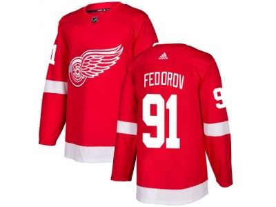 Adidas Detroit Red Wings #91 Sergei Fedorov Red Home Jersey