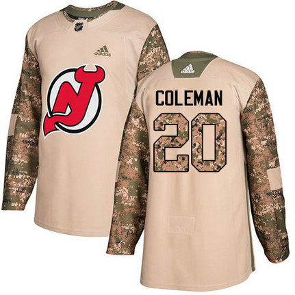 Adidas Devils #20 Blake Coleman Camo Authentic 2017 Veterans Day Stitched NHL Jersey
