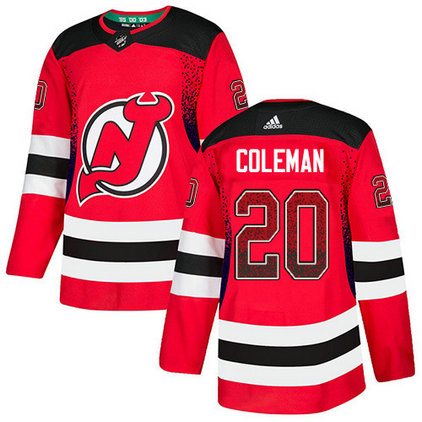 Adidas Devils #20 Blake Coleman Red Home Authentic Drift Fashion Stitched NHL Jersey