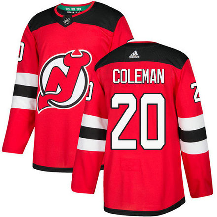 Adidas Devils #20 Blake Coleman Red Home Authentic Stitched NHL Jersey