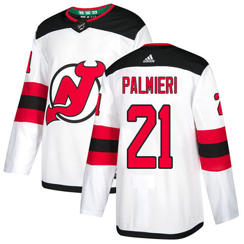 Adidas Devils #21 Kyle Palmieri White Road Authentic Stitched NHL Jersey