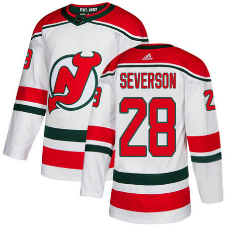 Adidas Devils #28 Damon Severson White Alternate Authentic Stitched NHL Jersey