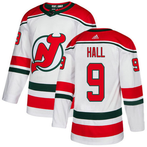 Adidas Devils #9 Taylor Hall White Alternate Authentic Stitched NHL Jersey