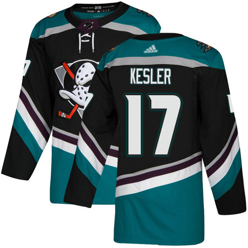 Adidas Ducks #17 Ryan Kesler Black Teal Alternate Authentic Stitched NHL Jersey