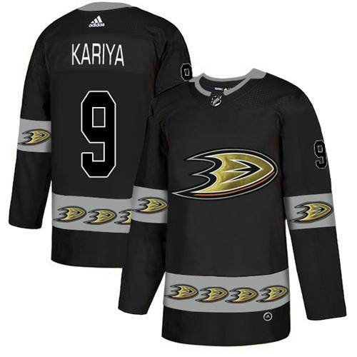Adidas Ducks #9 Paul Kariya Black Authentic Team Logo Fashion Stitched NHL Jersey
