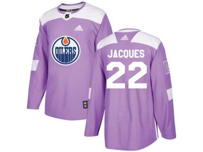 Adidas Edmonton Oilers #22 Jean-Francois Jacques Purple Authentic Fights Cancer Stitched NHL Jersey