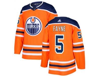 Adidas Edmonton Oilers #5 Mark Fayne Orange Home NHL Jersey