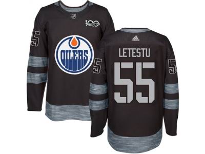 Adidas Edmonton Oilers #55 Mark Letestu Black 1917-2017 100th Anniversary NHL Jersey