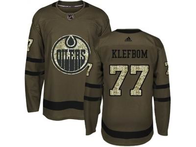 Adidas Edmonton Oilers #77 Oscar Klefbom Green Salute to Service NHL Jersey