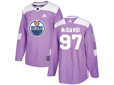 Adidas Edmonton Oilers #97 Connor McDavid Purple Authentic Fights Cancer Stitched NHL Jersey