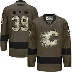 Adidas Flames #39 Doug Gilmour Green Salute to Service Stitched NHL Jersey