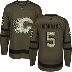Adidas Flames #5 Mark Giordano Green Salute to Service Stitched NHL Jersey