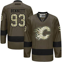 Adidas Flames #93 Sam Bennett Green Salute to Service Stitched NHL Jersey