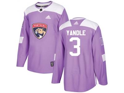 Adidas Florida Panthers #3 Keith Yandle Purple Authentic Fights Cancer Stitched NHL Jersey