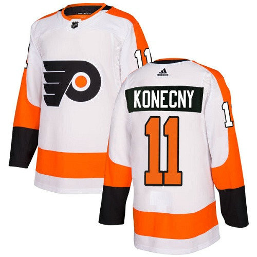 Adidas Flyers #11 Travis Konecny White Road Authentic Stitched NHL Jersey