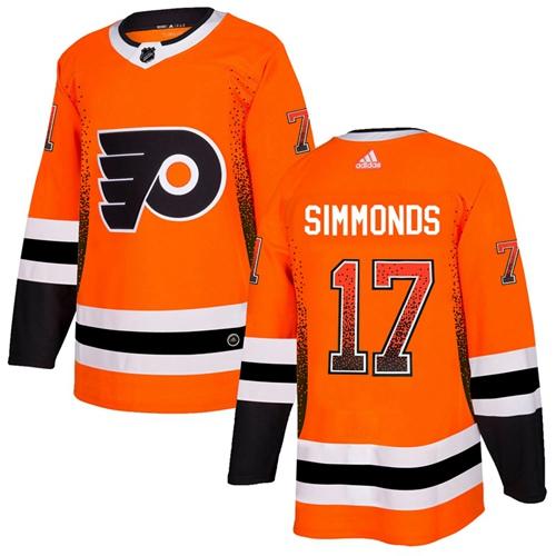 Adidas Flyers #17 Wayne Simmonds Orange Home Authentic Drift Fashion Stitched NHL Jersey
