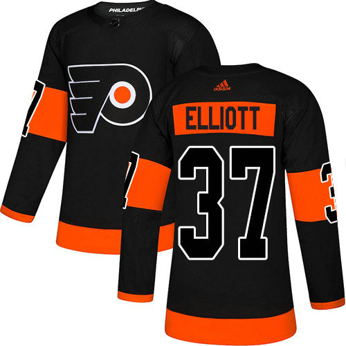 Adidas Flyers #37 Brian Elliott Black Alternate Authentic Stitched NHL Jersey