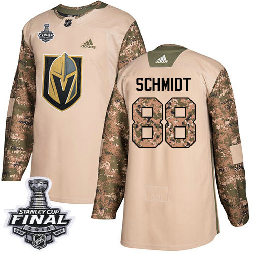 Adidas Golden Knights #88 Nate Schmidt Camo Authentic 2017 Veterans Day 2018 Stanley Cup Final Stitched NHL Jersey