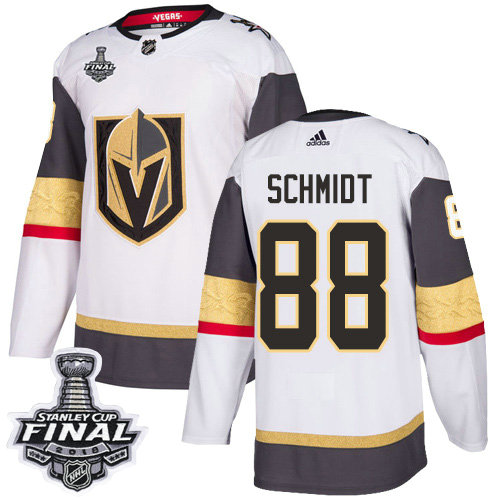 Adidas Golden Knights #88 Nate Schmidt White Road Authentic 2018 Stanley Cup Final Stitched NHL Jersey