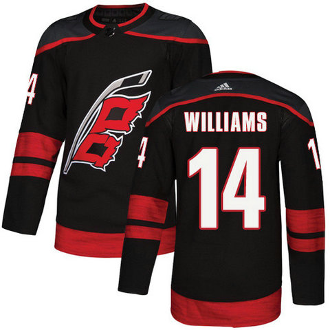 Adidas Hurricanes #14 Justin Williams Black Alternate Authentic Stitched NHL Jersey