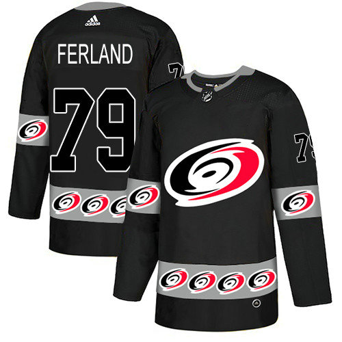 Adidas Hurricanes #79 Michael Ferland Black Authentic Team Logo Fashion Stitched NHL Jersey