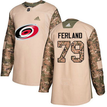 Adidas Hurricanes #79 Michael Ferland Camo Authentic 2017 Veterans Day Stitched NHL Jersey