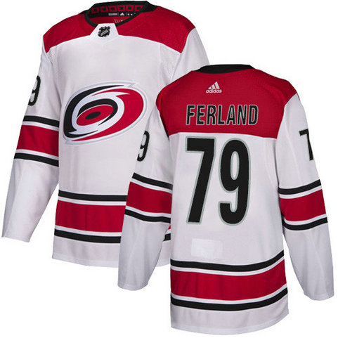 Adidas Hurricanes #79 Michael Ferland White Road Authentic Stitched NHL Jersey